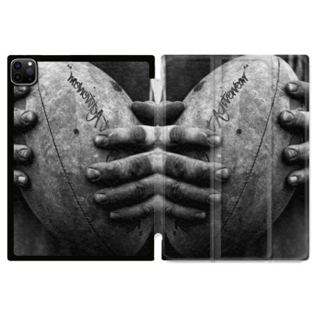 Coque Renforcée Pour Ipad Pro 11 M4 2024 Sport Rugby Ballon Vintage