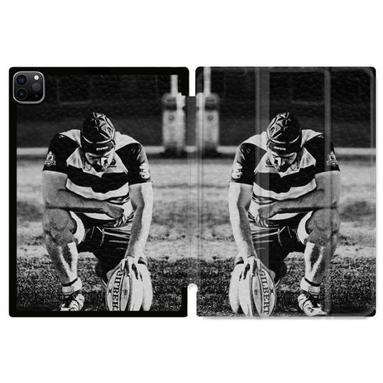 Coque Renforcée Pour Ipad Pro 11 M4 2024 Sport Rugby Noir Blanc