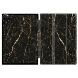 Coque Renforcée Pour Ipad Pro 11 M4 2024 Texture Marbre Noir