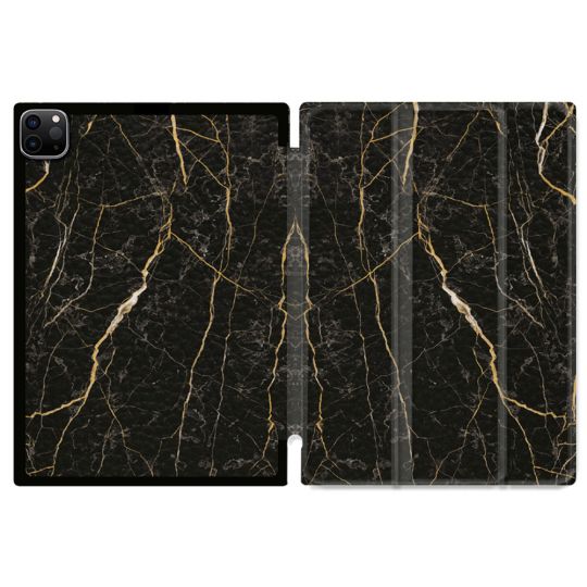Coque Renforcée Pour Ipad Pro 11 M4 2024 Texture Marbre Noir