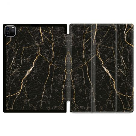 Coque Renforcée Pour Ipad Pro 11 M4 2024 Texture Marbre Noir