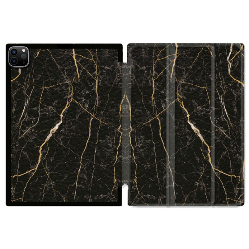 Coque Renforcée Pour Ipad Pro 11 M4 2024 Texture Marbre Noir