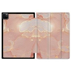 Coque Renforcée Pour Ipad Pro 11 M4 2024 Texture Marbre Rose