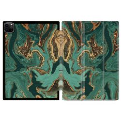 Coque Renforcée Pour Ipad Pro 11 M4 2024 Texture Marbre Vert