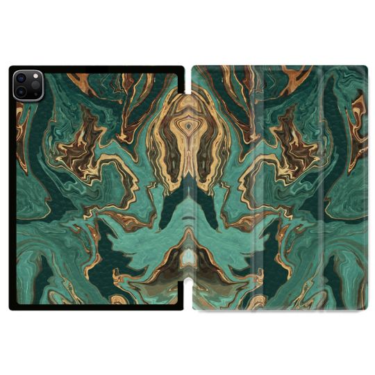 Coque Renforcée Pour Ipad Pro 11 M4 2024 Texture Marbre Vert