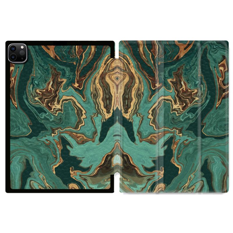 Coque Renforcée Pour Ipad Pro 11 M4 2024 Texture Marbre Vert