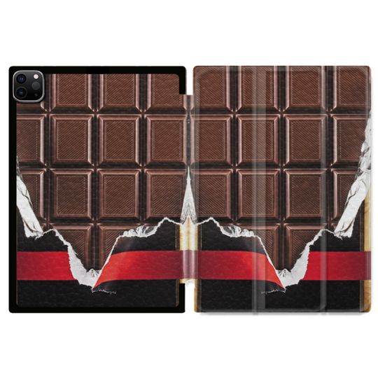 Coque Renforcée Pour Ipad Pro 11 M4 2024 Texture Trompe Oeil Chocolat