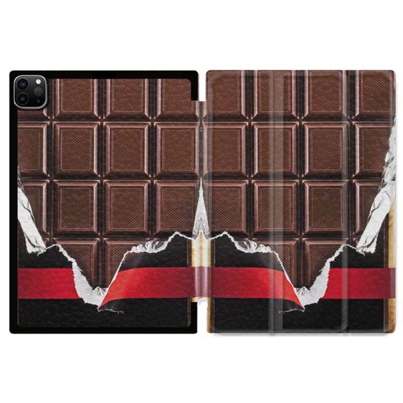 Coque Renforcée Pour Ipad Pro 11 M4 2024 Texture Trompe Oeil Chocolat