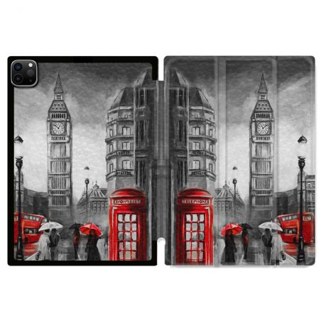 Coque Renforcée Pour Ipad Pro 11 M4 2024 Voyage Angleterre Londres Vintage