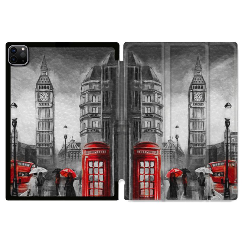 Coque Renforcée Pour Ipad Pro 11 M4 2024 Voyage Angleterre Londres Vintage
