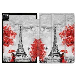 Coque Renforcée Pour Ipad Pro 11 M4 2024 Voyage France Paris Rouge