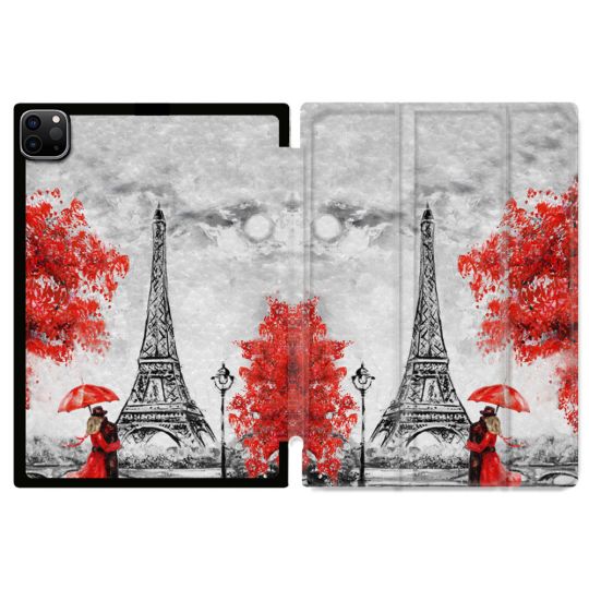 Coque Renforcée Pour Ipad Pro 11 M4 2024 Voyage France Paris Rouge