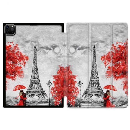 Coque Renforcée Pour Ipad Pro 11 M4 2024 Voyage France Paris Rouge