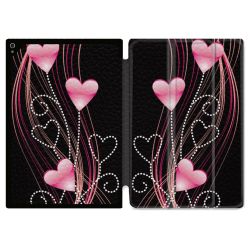 Coque Renforcée Pour Ipad Air 11 M2 2024 Amour Coeur Rose Montant sur Noir