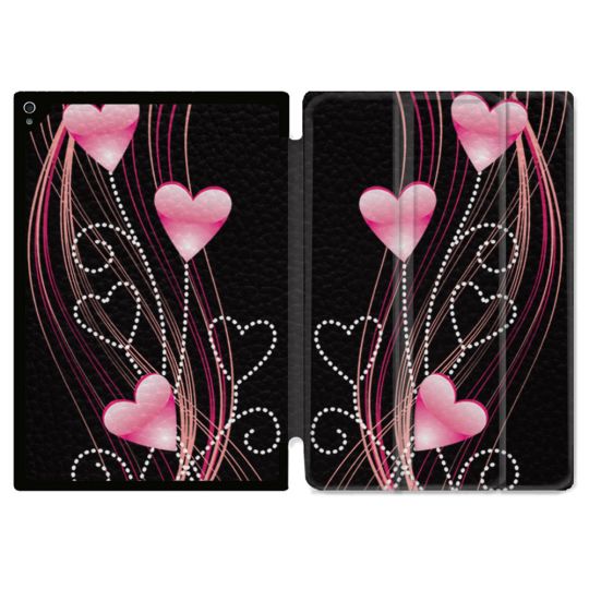 Coque Renforcée Pour Ipad Air 11 M2 2024 Amour Coeur Rose Montant sur Noir