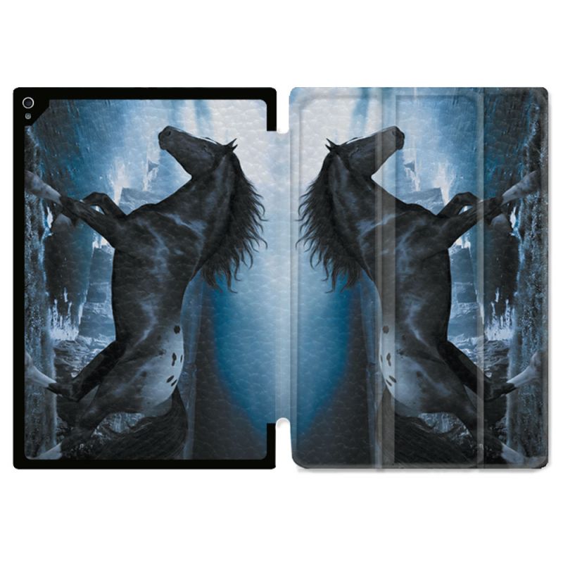 Coque Renforcée Pour Ipad Air 11 M2 2024 Animal Cheval Noir
