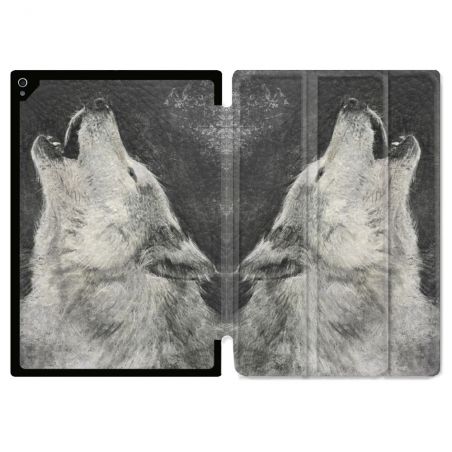 Coque Renforcée Pour Ipad Air 11 M2 2024 Animal Loup Hurlement
