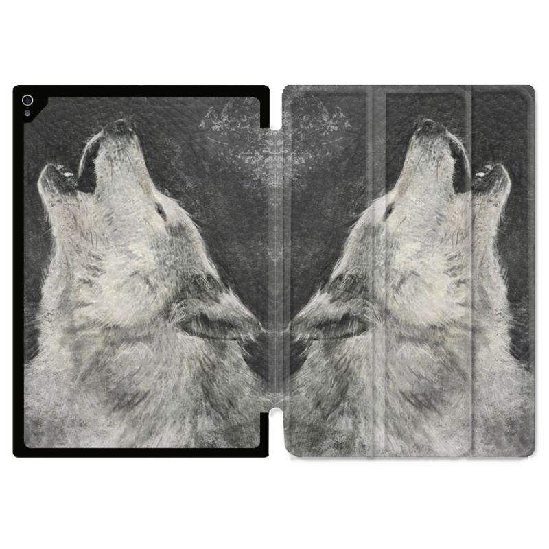 Coque Renforcée Pour Ipad Air 11 M2 2024 Animal Loup Hurlement
