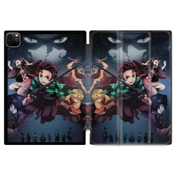 Coque Renforcée Pour Ipad Air 11 M2 2024 Manga Demon Slayer Noir