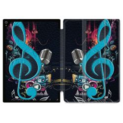 Coque Renforcée Pour Ipad Air 11 M2 2024 Musique Cle Sol Bleu