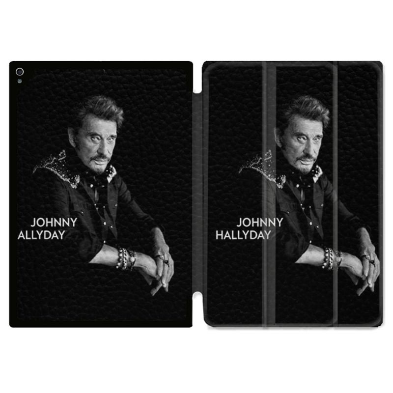 Coque Renforcée Pour Ipad Air 11 M2 2024 Musique Johnny Hallyday Noir