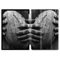 Coque Renforcée Pour Ipad Air 11 M2 2024 Sport Rugby Ballon Vintage