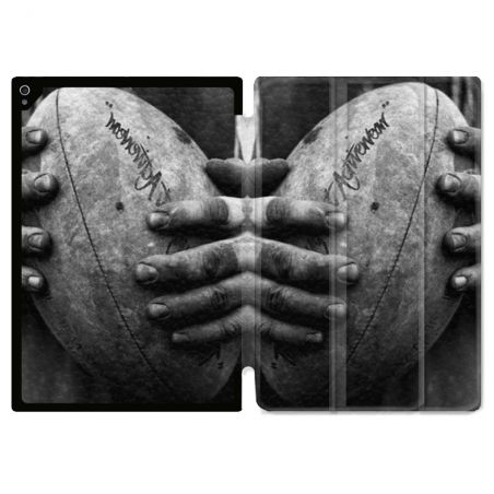 Coque Renforcée Pour Ipad Air 11 M2 2024 Sport Rugby Ballon Vintage