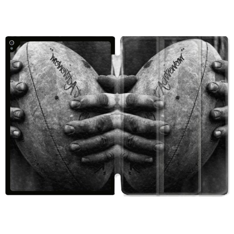 Coque Renforcée Pour Ipad Air 11 M2 2024 Sport Rugby Ballon Vintage