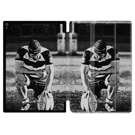 Coque Renforcée Pour Ipad Air 11 M2 2024 Sport Rugby Noir Blanc