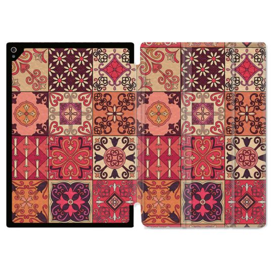 Coque Renforcée Pour Ipad Air 11 M2 2024 Texture Carreau Ciment Rouge