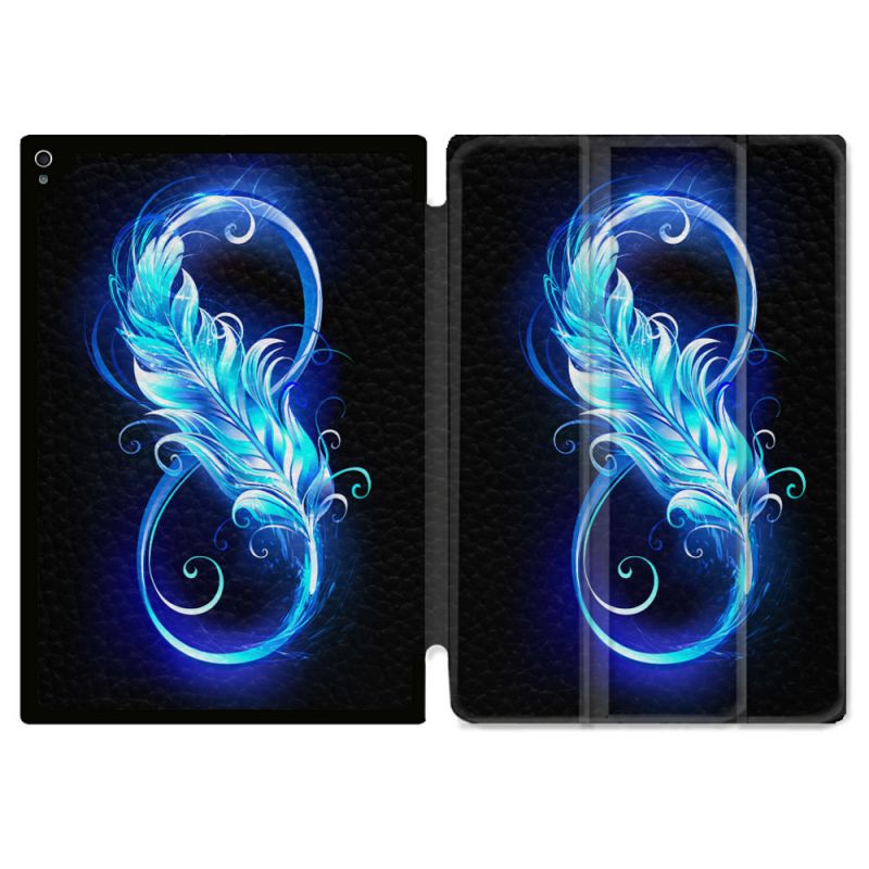 Coque Renforcée Pour Ipad Air 11 M2 2024 Texture Plume Infini Bleu