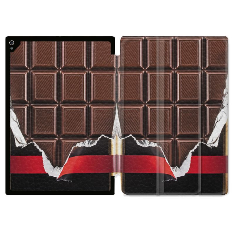 Coque Renforcée Pour Ipad Air 11 M2 2024 Texture Trompe Oeil Chocolat