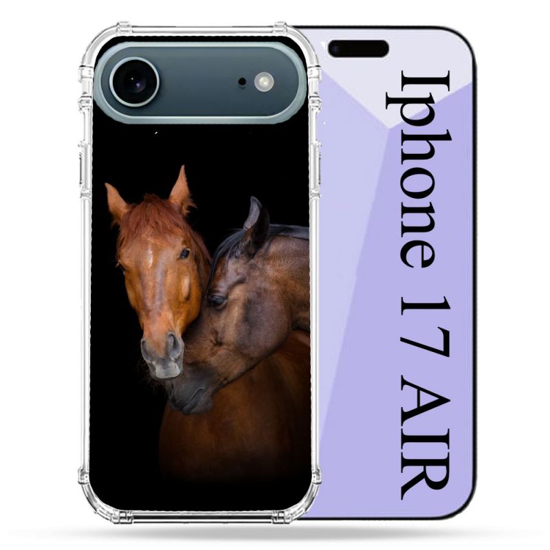 Coque Renforcée Magsafe Pour Iphone 17 Air Animal Cheval Marron