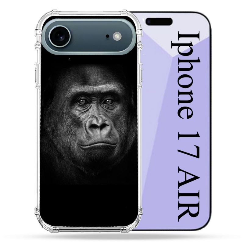 Coque Renforcée Magsafe Pour Iphone 17 Air Animal Gorille Noir