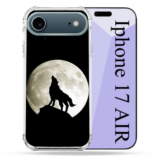 Coque Renforcée Magsafe Pour Iphone 17 Air Animal Loup Noir