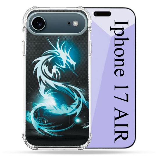 Coque Renforcée Magsafe Pour Iphone 17 Air Fantastique Dragon Bleu