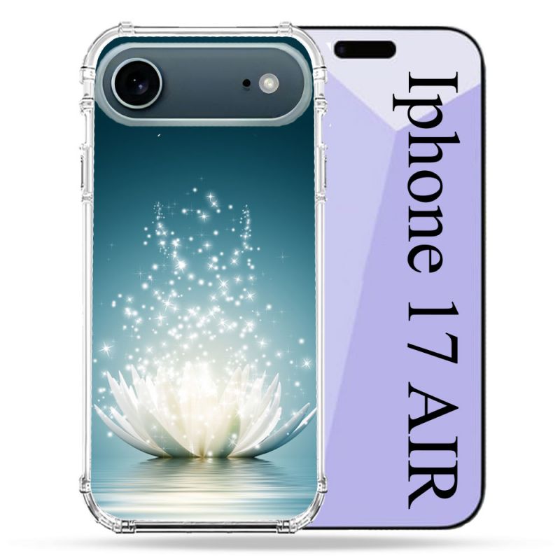 Coque Renforcée Magsafe Pour Iphone 17 Air Fleur Lotus Blanc