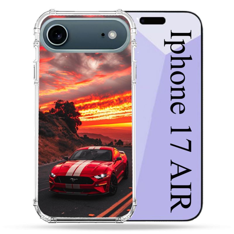Coque Renforcée Magsafe Pour Iphone 17 Air Ford Mustang GT500 Rouge
