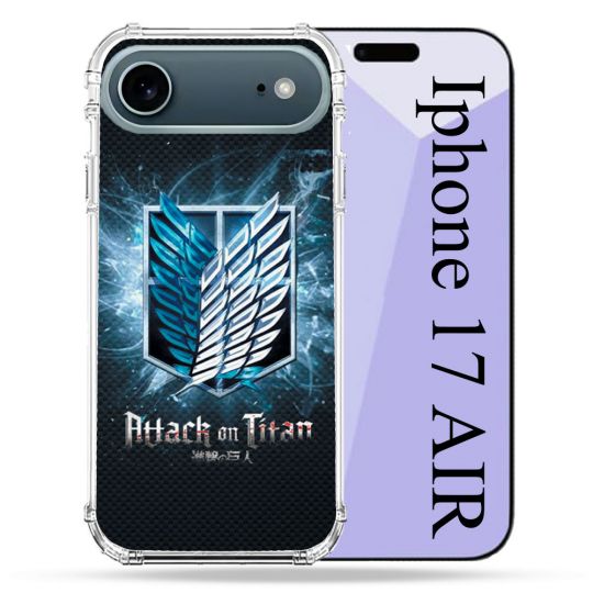 Coque Renforcée Magsafe Pour Iphone 17 Air Manga Attaque Titans Noir