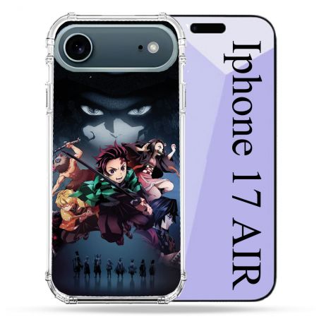 Coque Renforcée Magsafe Pour Iphone 17 Air Manga Demon Slayer Noir