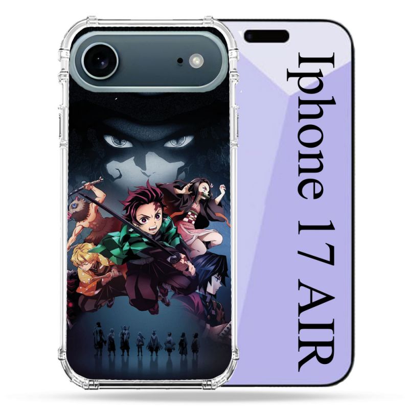 Coque Renforcée Magsafe Pour Iphone 17 Air Manga Demon Slayer Noir