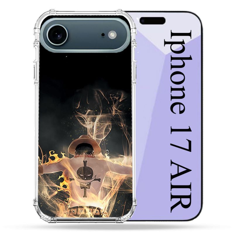 Coque Renforcée Magsafe Pour Iphone 17 Air Manga One Piece Ace Noir