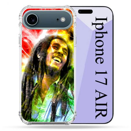 Coque Renforcée Magsafe Pour Iphone 17 Air Musique Bob Marley Color