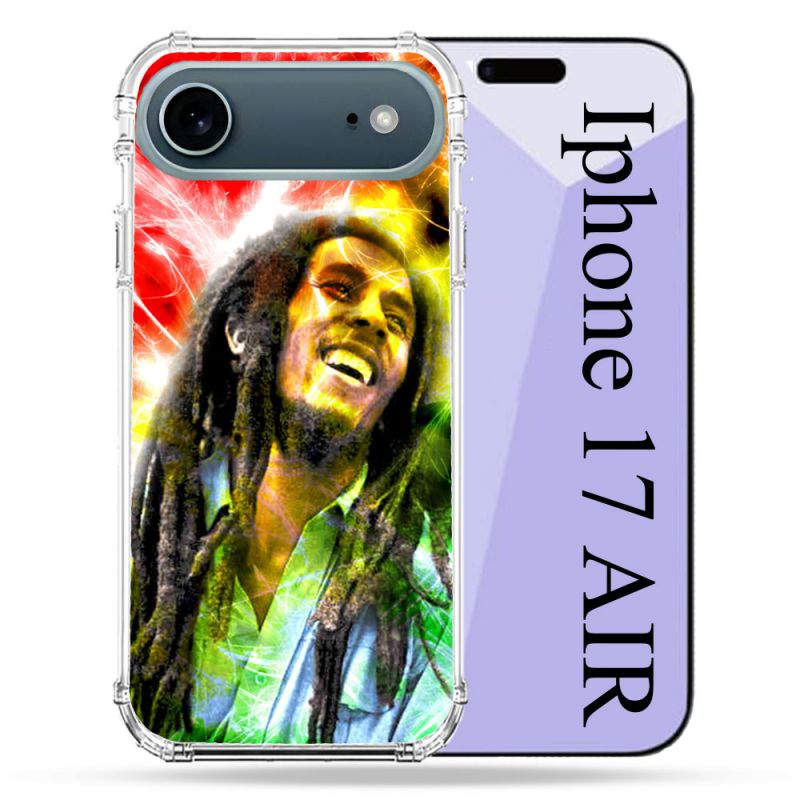 Coque Renforcée Magsafe Pour Iphone 17 Air Musique Bob Marley Color