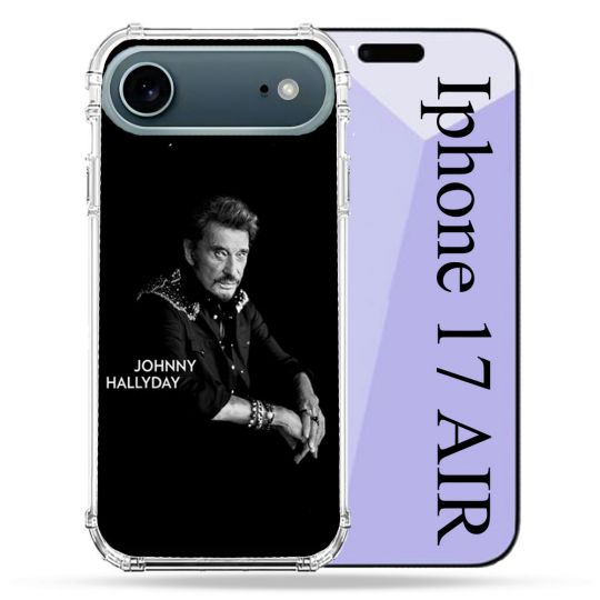 Coque Renforcée Magsafe Pour Iphone 17 Air Musique Johnny Hallyday Noir
