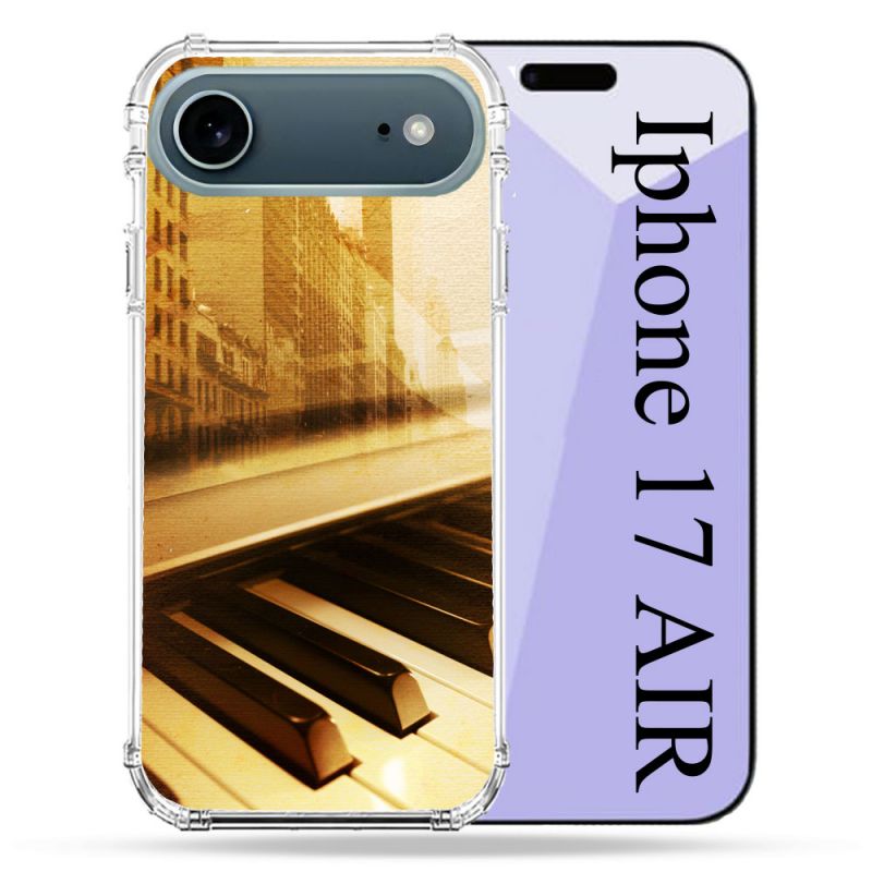 Coque Renforcée Magsafe Pour Iphone 17 Air Musique Piano Retro