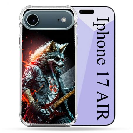 Coque Renforcée Magsafe Pour Iphone 17 Air Musique Rock Loup