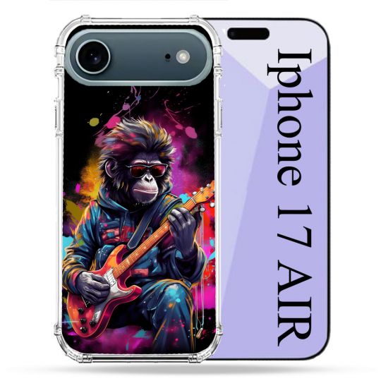 Coque Renforcée Magsafe Pour Iphone 17 Air Musique Rock Singe