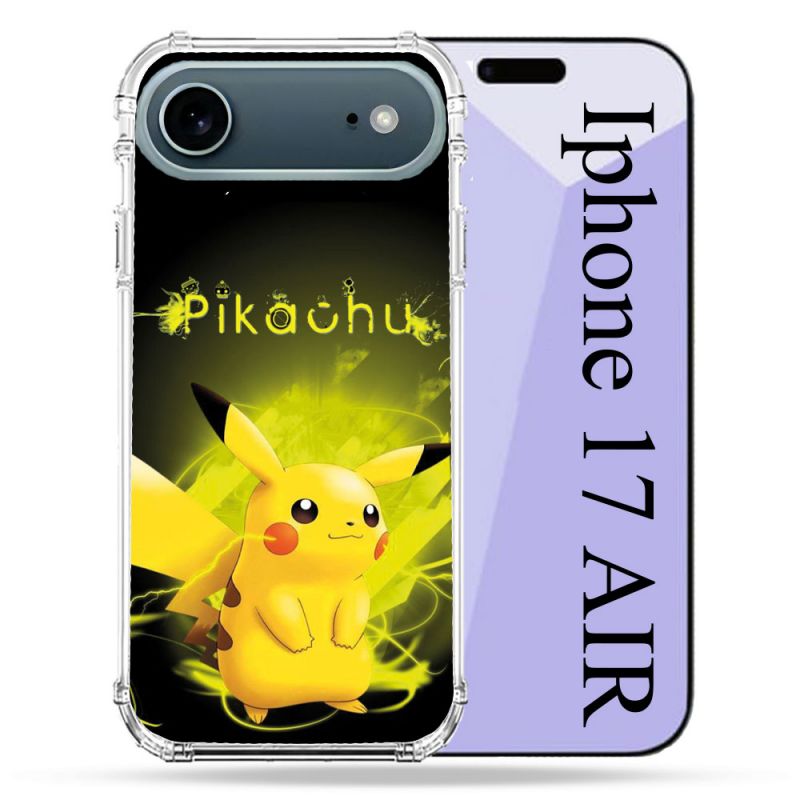 Coque Renforcée Magsafe Pour Iphone 17 Air Pokemon Pikachu Eclair