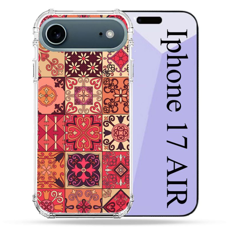 Coque Renforcée Magsafe Pour Iphone 17 Air Texture Carreau Ciment Rouge